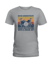 AN OLD MAN WITH A DRUM SET Ladies T-Shirt thumbnail