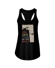 SHE SAID IT'S ME OR THE BIKE Ladies Flowy Tank tile