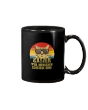 Katzen weil Menschen scheiße sind vintage Mug thumbnail