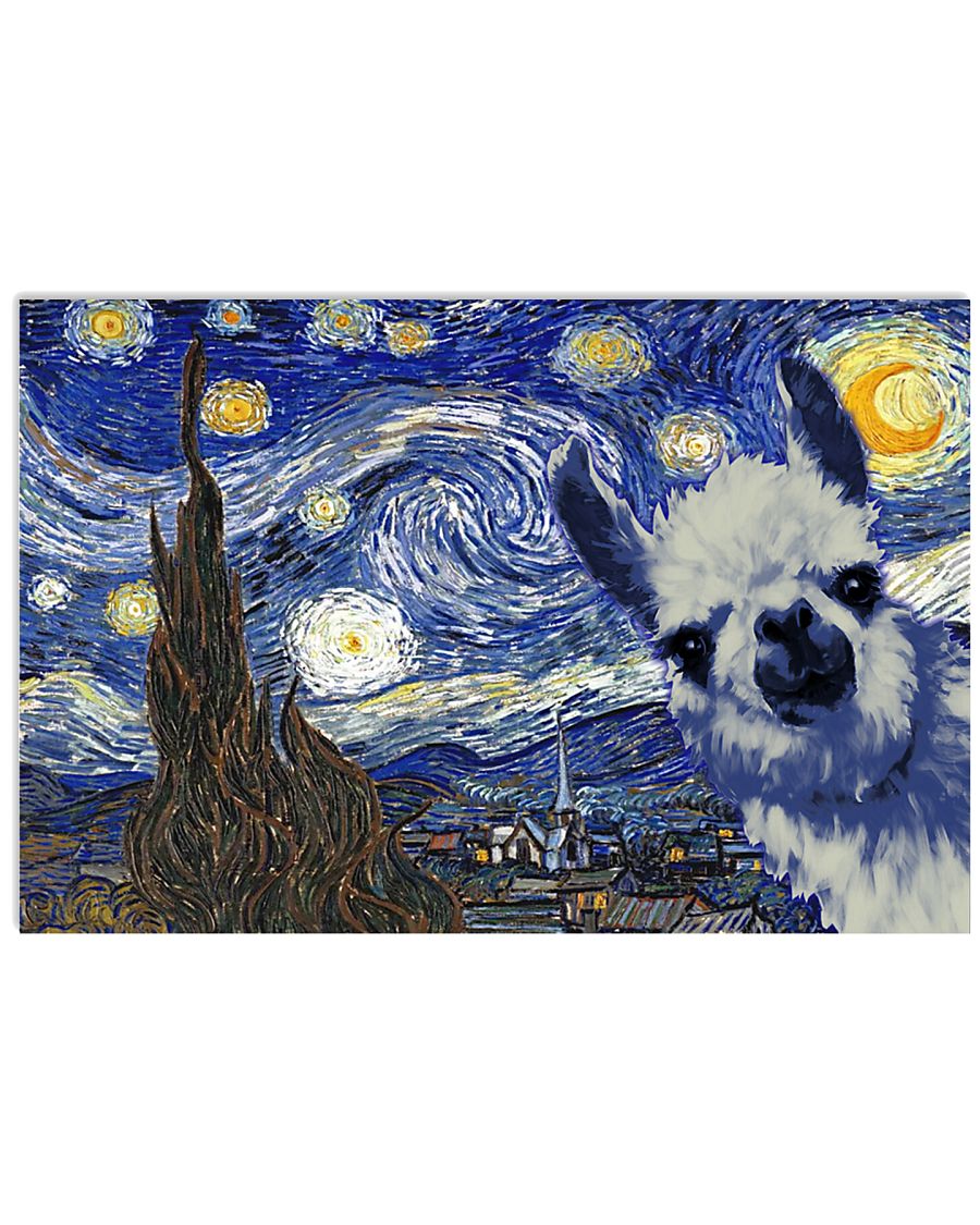 STARRY NIGHT LLAMA 24x16 Poster