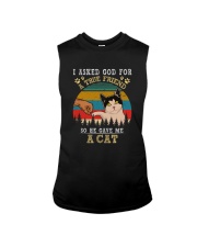 I ASKED GOD FOR A TRUE FRIEND HE SENT ME A CAT Sleeveless Tee thumbnail