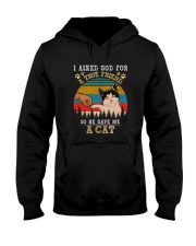 I ASKED GOD FOR A TRUE FRIEND HE SENT ME A CAT Hooded Sweatshirt thumbnail