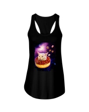CAT MEME DONUT IN SPACE Ladies Flowy Tank thumbnail
