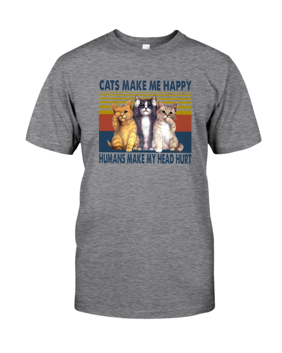 CATS MAKE ME HAPPY VINTAGE Classic T-Shirt