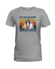 CATS MAKE ME HAPPY VINTAGE Ladies T-Shirt thumbnail