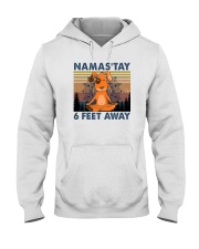 NAMASTAY 6 FEET AWAY DOG YOGA Hooded Sweatshirt thumbnail