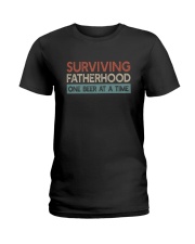 SURVIVING FATHERHOOD ONE BEER AT A TIME Ladies T-Shirt tile