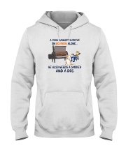 A MAN NEEDS BOURBON AND A SMOKER AND A DOG Hooded Sweatshirt thumbnail