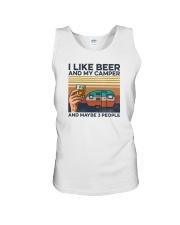 I LIKE BOURBON AND MY CAMPER Unisex Tank tile
