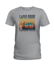 I LIKE BOURBON AND MY CAMPER Ladies T-Shirt tile