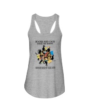 BOOKS AND CATS MAKE ME HAPPY Ladies Flowy Tank tile