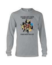 BOOKS AND CATS MAKE ME HAPPY Long Sleeve Tee tile
