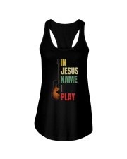 IN JESUS NAME I PLAY GUITAR Ladies Flowy Tank tile