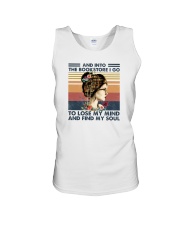 AND INTO THE BOOKSTORE I GO Unisex Tank tile