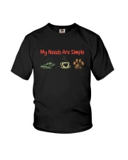 MY NEEDS ARE SIMPLE MOUNTAIN COFFEE DOG Youth T-Shirt thumbnail