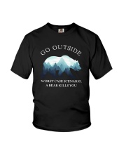 GO OUTSIDE WORST CASE SCENARIO A BEAR KILLS YOU Youth T-Shirt thumbnail