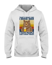 DRINK BEER HATE PEOPLE Hooded Sweatshirt tile