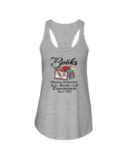 BOOKS HELPING INTROVERTS AVOID CONVERSATION Ladies Flowy Tank tile
