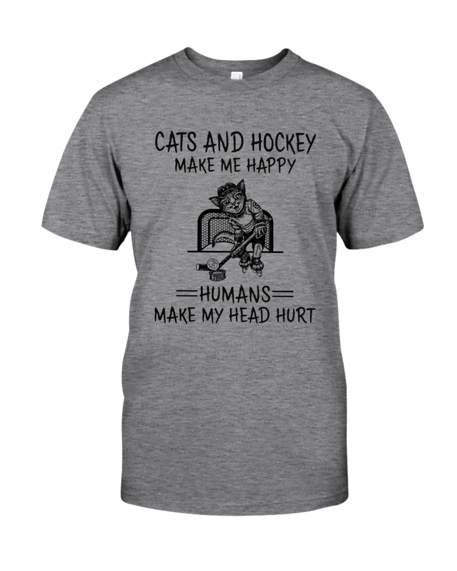 CATS AND HOCKEY MAKE ME HAPPY Classic T-Shirt