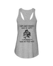 CATS AND HOCKEY MAKE ME HAPPY Ladies Flowy Tank thumbnail