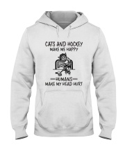 CATS AND HOCKEY MAKE ME HAPPY Hooded Sweatshirt thumbnail