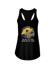 SLOTH HIKING TEAM VINTAGE FUNNY HIKING Ladies Flowy Tank thumbnail