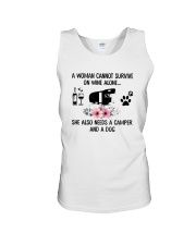 WOMAN SURVIVE WINE CAMPER DOG Unisex Tank thumbnail