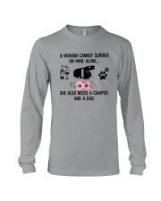 WOMAN SURVIVE WINE CAMPER DOG Long Sleeve Tee thumbnail