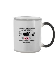 WOMAN SURVIVE WINE CAMPER DOG Color Changing Mug thumbnail