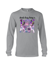 KINDA BUSY BEING A DOG MOM Long Sleeve Tee tile