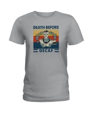 DEATH BEFORE DECAF VINTAGE Ladies T-Shirt tile