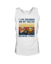 I LIKE BOURBON AND MY TRACTOR AND MAYBE 3 PEOPLE Unisex Tank tile