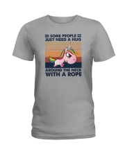 SOME PEOPLE JUST NEED A HUG UNICORN Ladies T-Shirt tile
