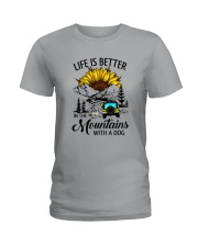 LIFE IS BETTER IN THE MOUNTAINS WITH A DOG Ladies T-Shirt thumbnail