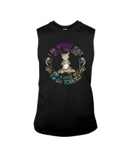 I AM MOSTLY PEACE LOVE AND CATS Sleeveless Tee tile