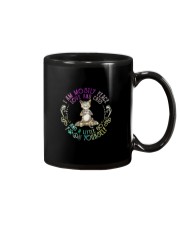 I AM MOSTLY PEACE LOVE AND CATS Mug tile
