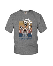 TRYING MY BEST SKULL COFFEE Youth T-Shirt thumbnail