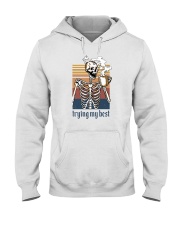 TRYING MY BEST SKULL COFFEE Hooded Sweatshirt thumbnail