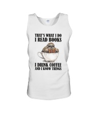 READ BOOKS DRINK COFFEE AND KNOW THINGS SLOTH Unisex Tank thumbnail