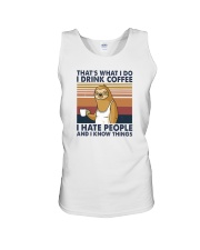 THAT'S WHAT I DO I DRINK COFFEE I HATE PEOPLE 1 Unisex Tank tile