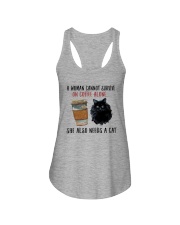WOMAN SURVIVE ON COFFEE AND A CAT Ladies Flowy Tank thumbnail