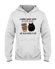 WOMAN SURVIVE ON COFFEE AND A CAT Hooded Sweatshirt thumbnail