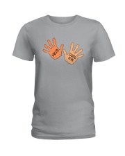 HELLO GOOD BYE HANDS Ladies T-Shirt tile