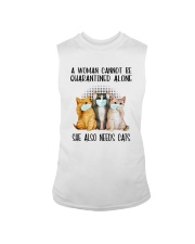 CANNOT BE QUARANTINED ALONE ALSO NEEDS CATS Sleeveless Tee thumbnail