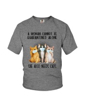 CANNOT BE QUARANTINED ALONE ALSO NEEDS CATS Youth T-Shirt thumbnail