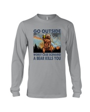 GO OUTSIDE A BEAR KILLS U Long Sleeve Tee tile