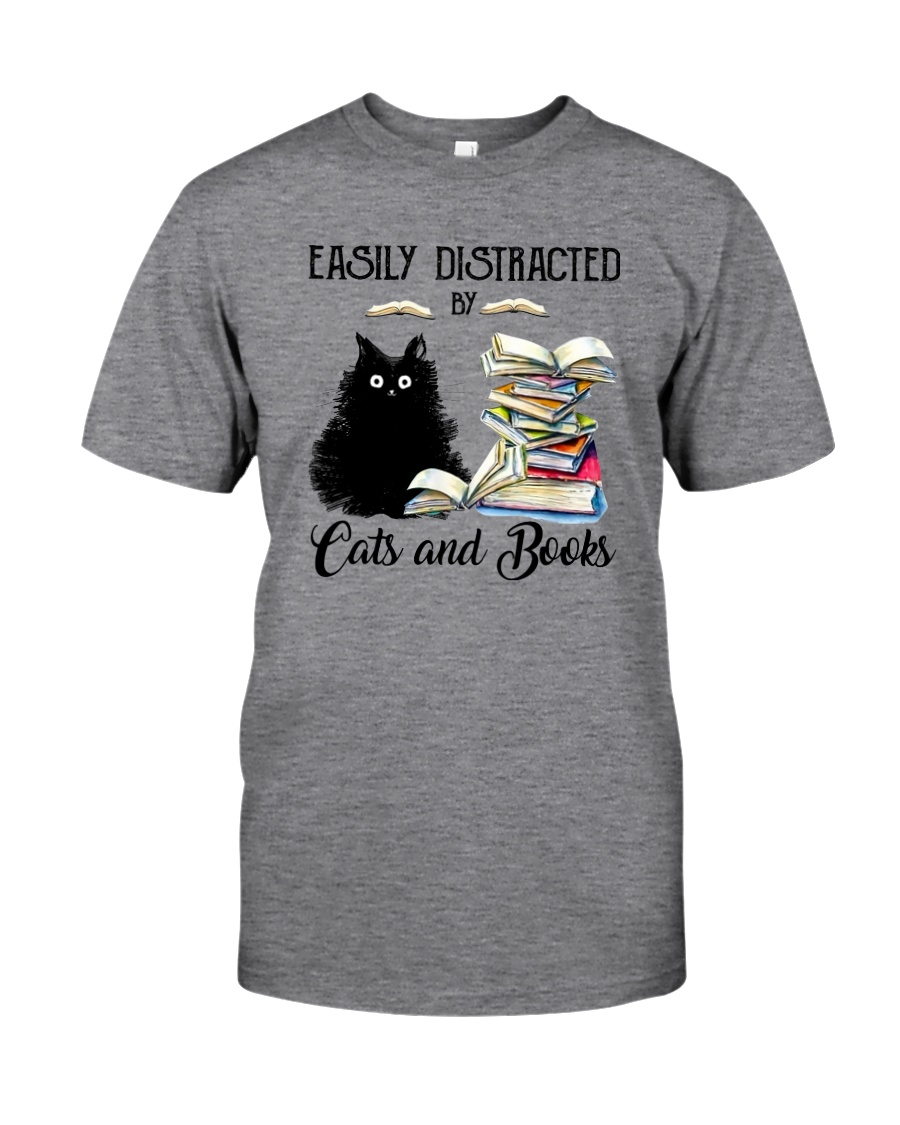 EASILY DISTRACTED BT CATS AND BOOKS Classic T-Shirt