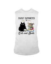 EASILY DISTRACTED BT CATS AND BOOKS Sleeveless Tee thumbnail