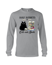 EASILY DISTRACTED BT CATS AND BOOKS Long Sleeve Tee thumbnail