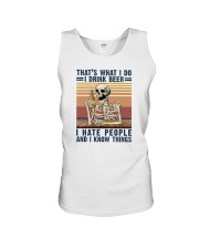 I DRINK BEER AND I HATE PEOPLE SKULL Unisex Tank tile